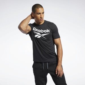 Koszulki Męskie Reebok Workout Ready Supremium Graphic Czarne PL 70KAXTB